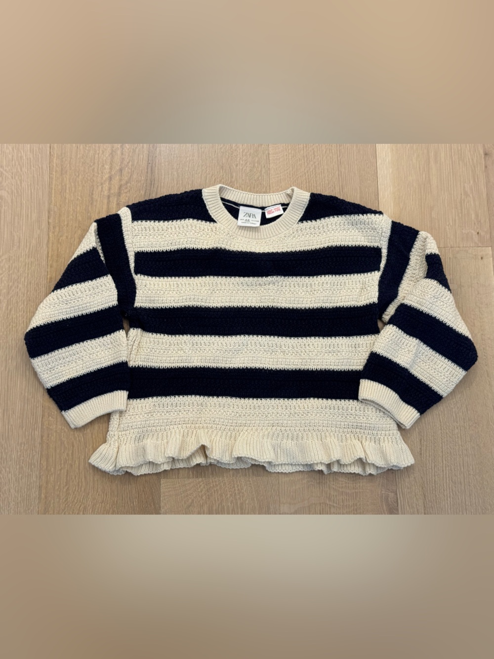 Zara Girls Nautical Blue Ivory Sweater - Size 4-5 years
